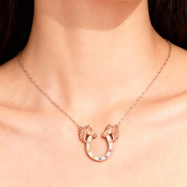 Ribena Glamour - Rainbow Sapphire Necklace (Made to order-See description) Solid Gold Series