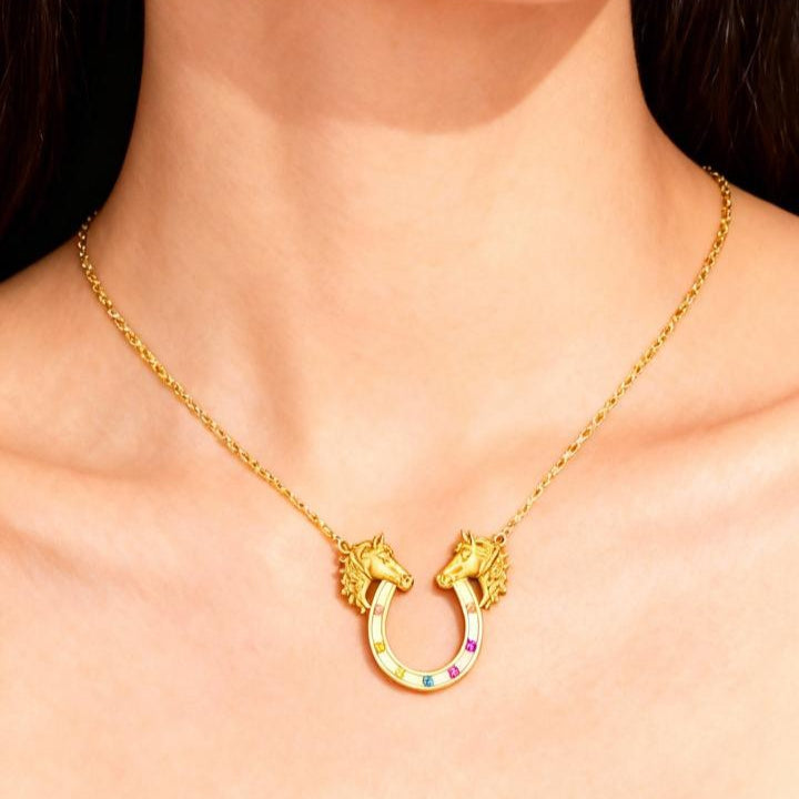 Ribena Glamour - Rainbow Sapphire Necklace (Made to order-See description) Solid Gold Series