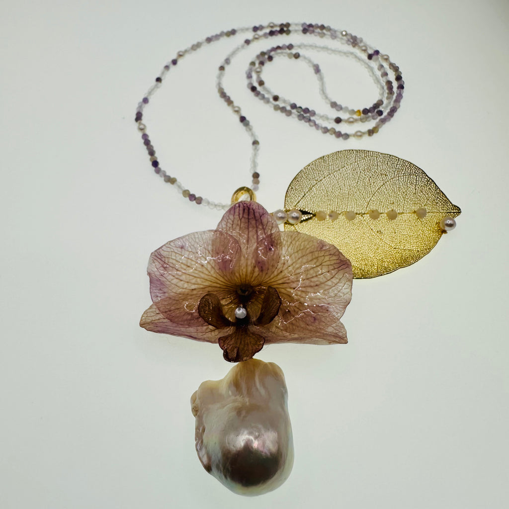 Orchid in Bloom - Amethyst Necklace 3IN1