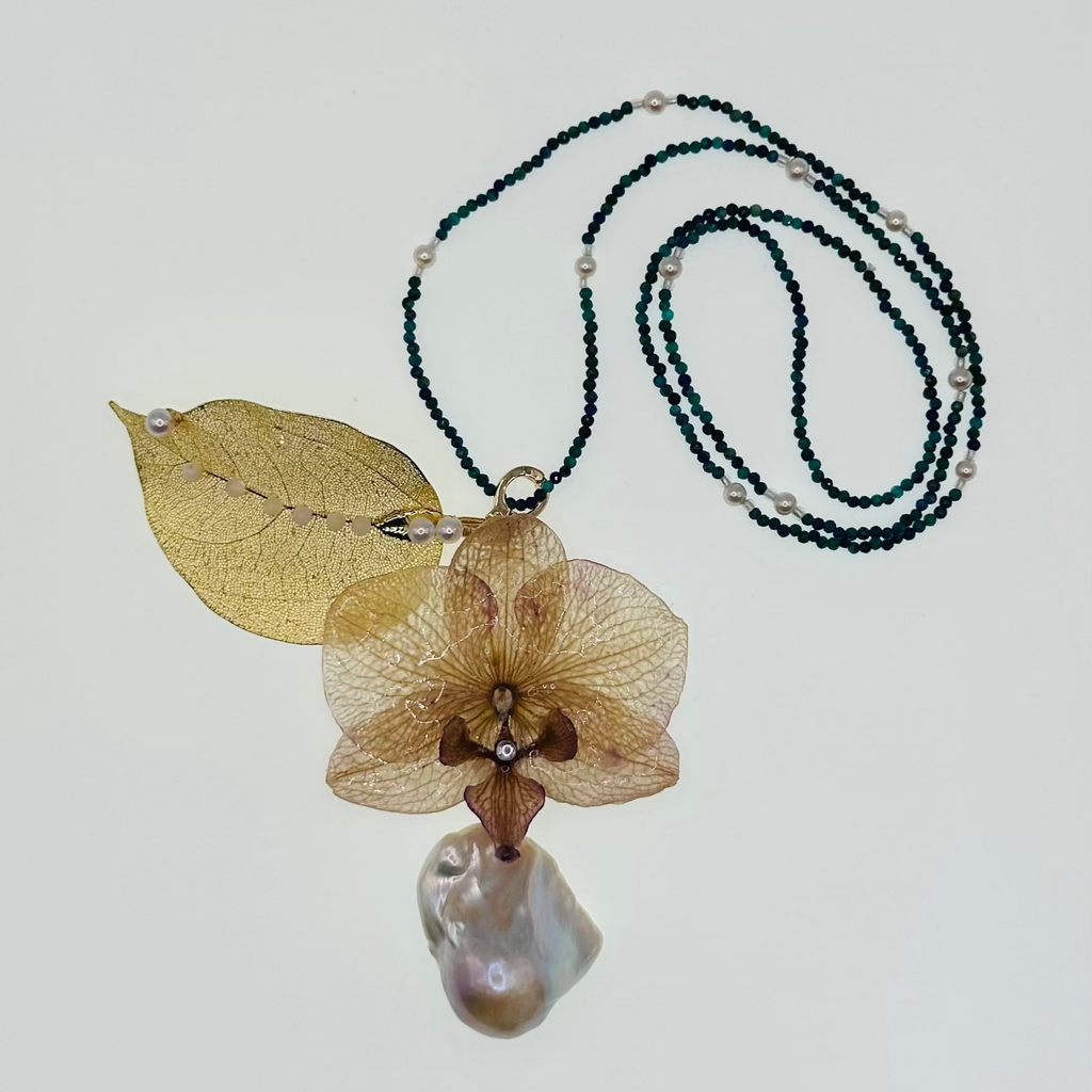 Orchid in Bloom - Chrysocolla Necklace 3IN1