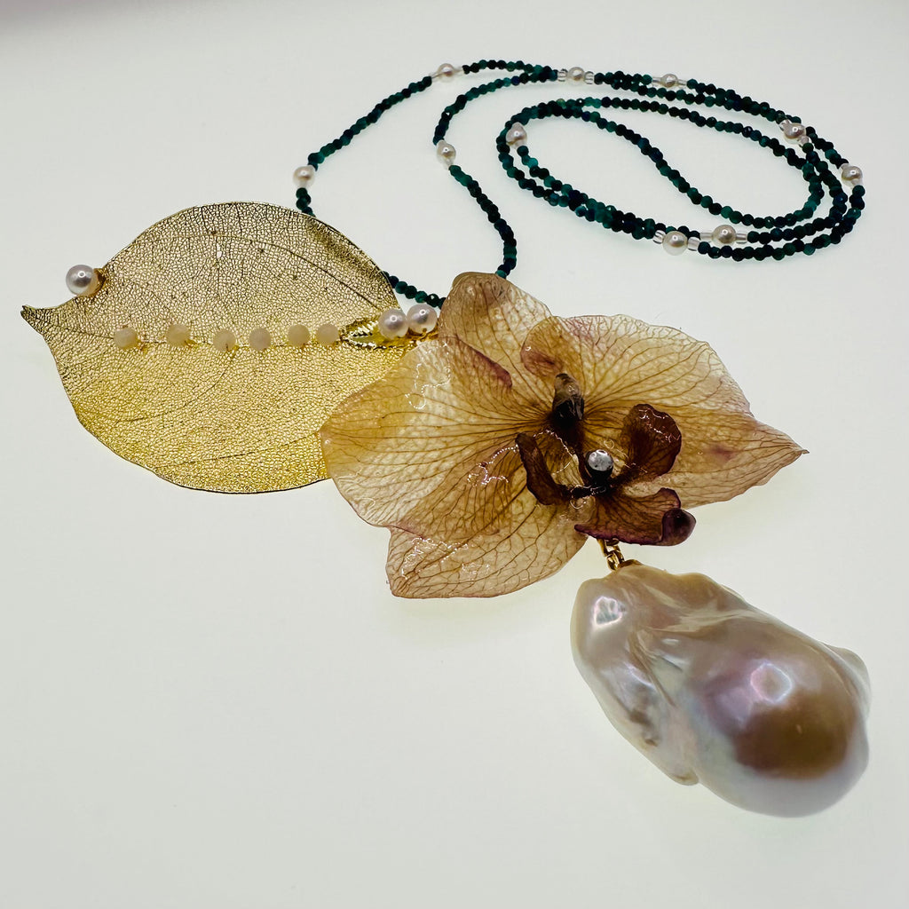 Orchid in Bloom - Chrysocolla Necklace 3IN1