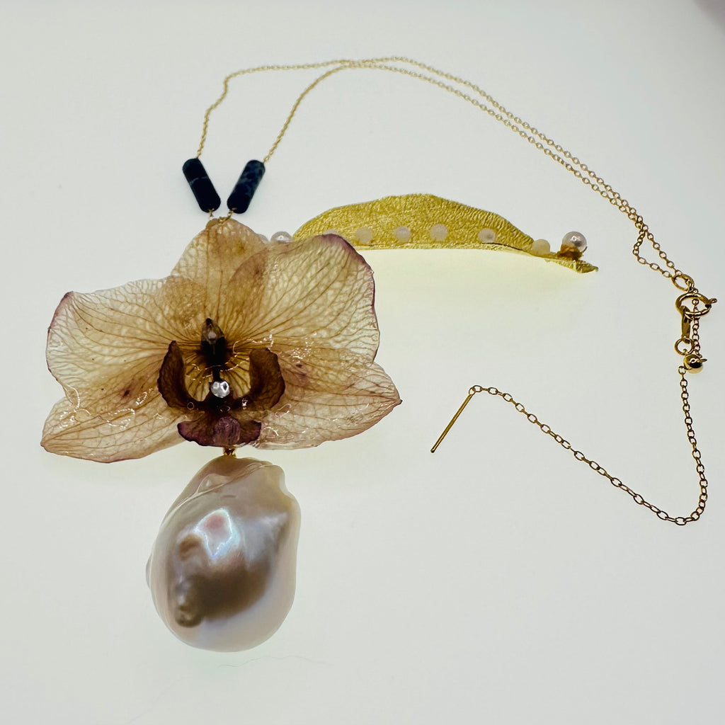 Orchid in Bloom - 14k Gold Filled Necklace 3IN1