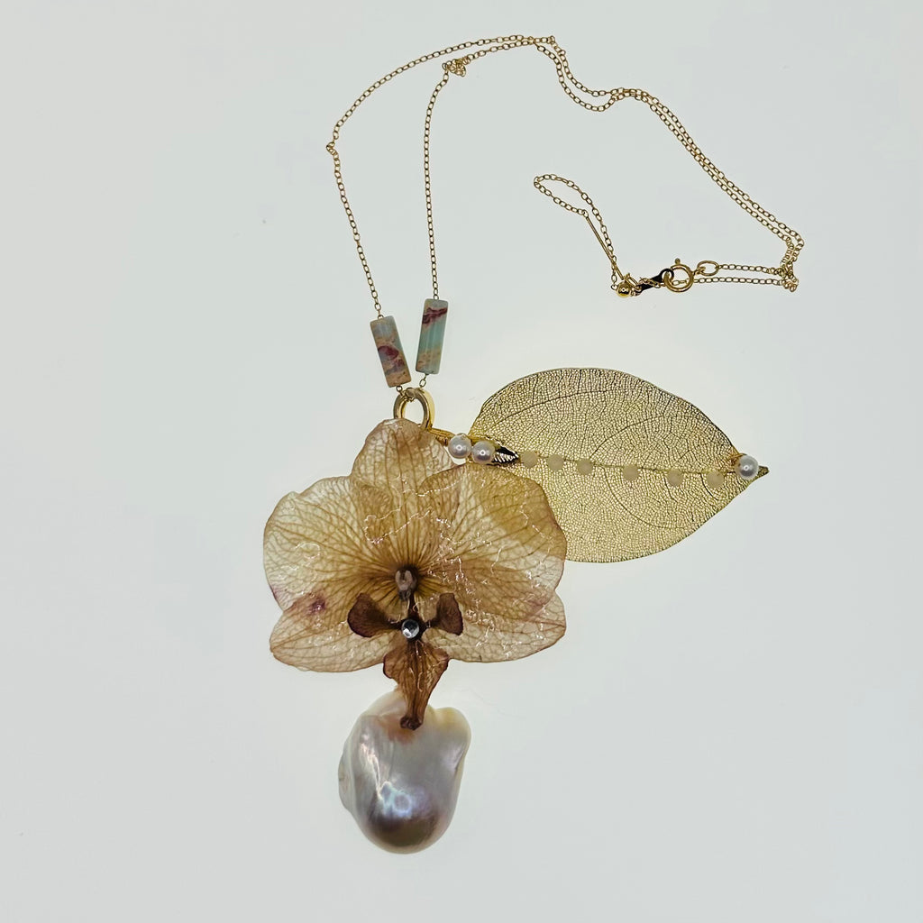 Orchid in Bloom - 14k Gold Filled Necklace 3IN1