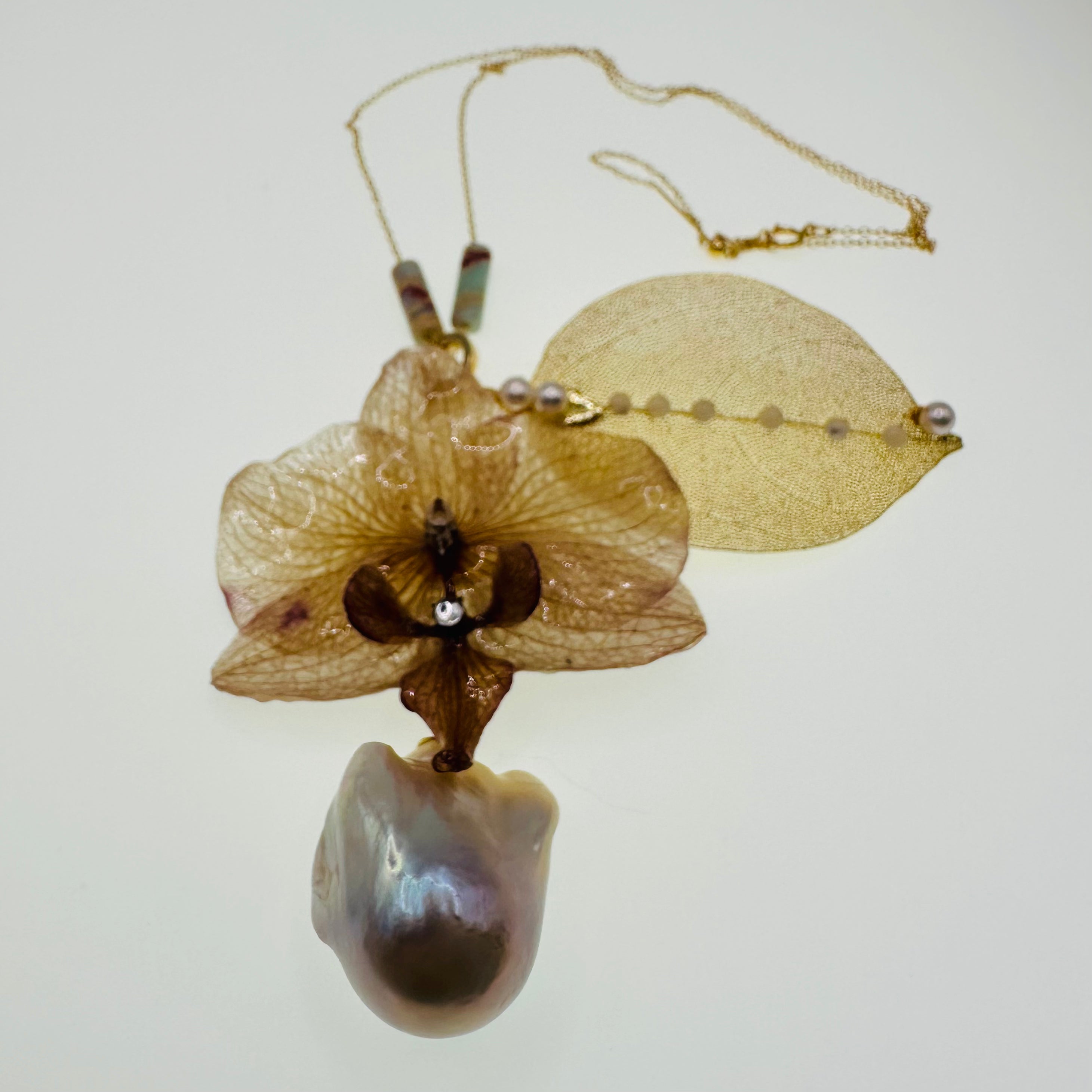 Orchid in Bloom - 14k Gold Filled Necklace 3IN1