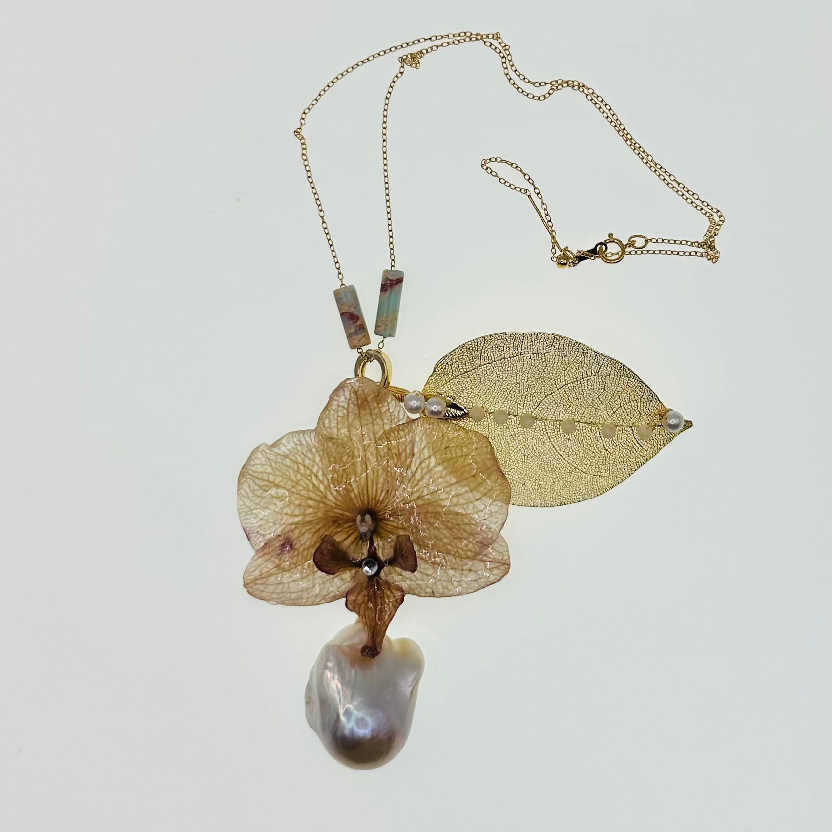 Orchid in Bloom - 14k Gold Filled Necklace 3IN1