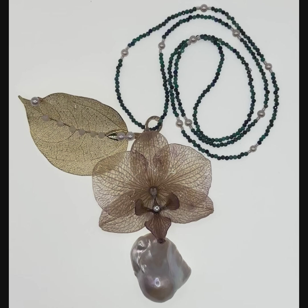Orchid in Bloom - Chrysocolla Necklace 3IN1