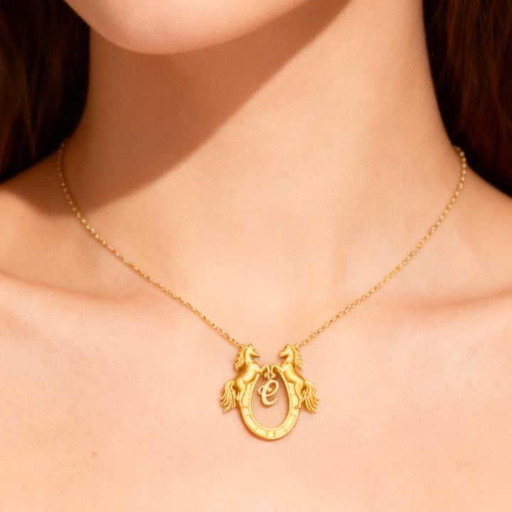 Majestic Galaxy - Personalise Alphabet Necklace (Made to order-See description) Solid Gold Series